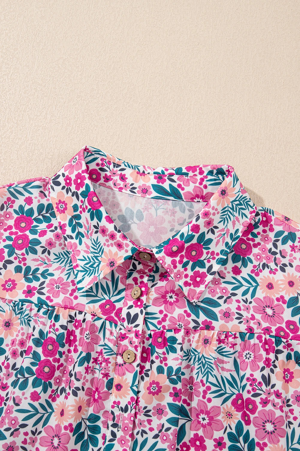 Pink collared floral dress