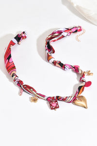 Pink scarf necklace