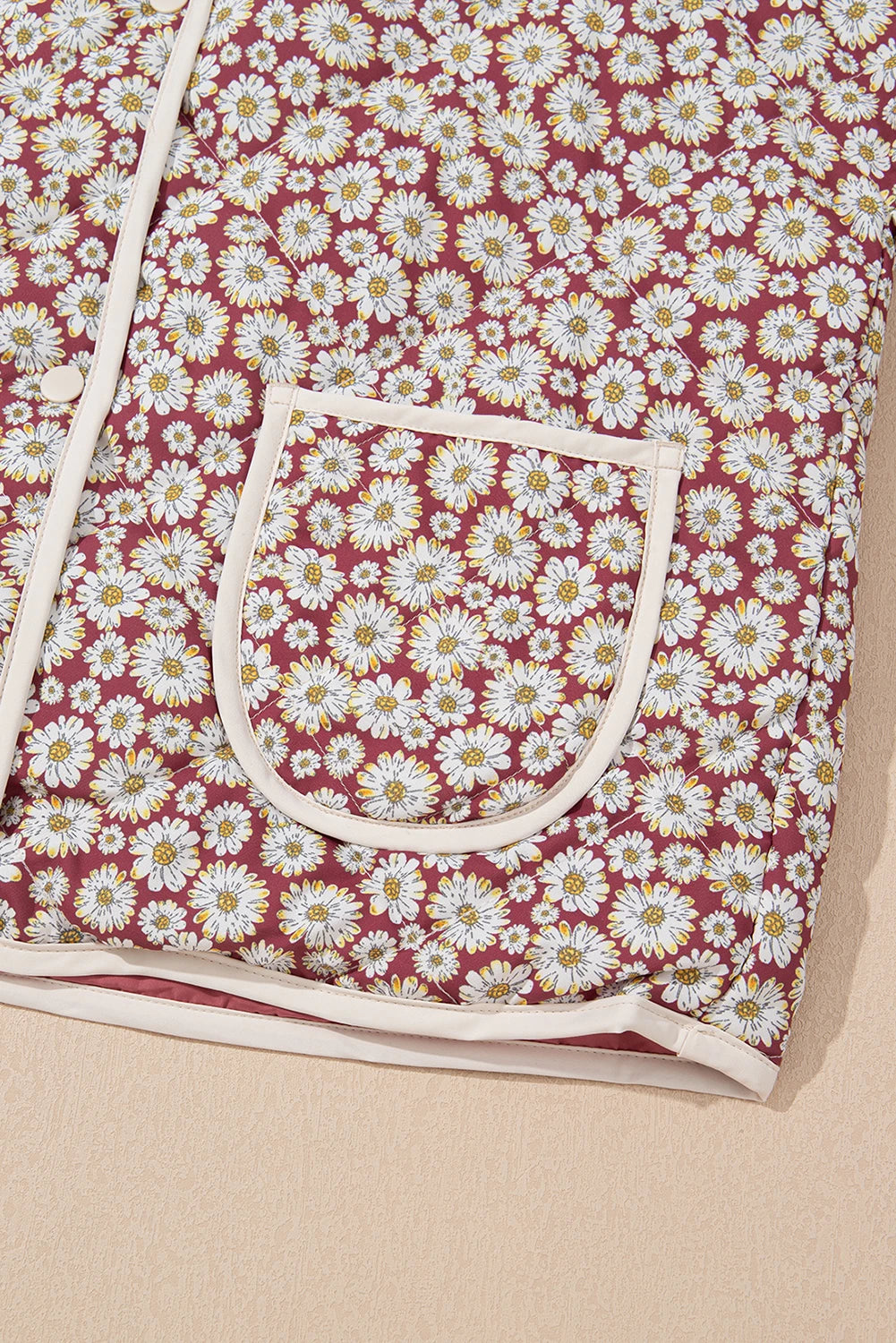 Red and cream quilted jacket